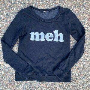 ROCK ROSE CLASSIC black soft cropped sweatshirt MEH graphic size small